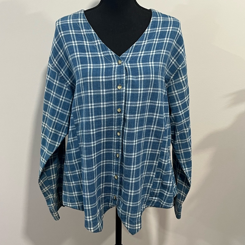Vintage Bill Blass Flannel Top; Size 1X